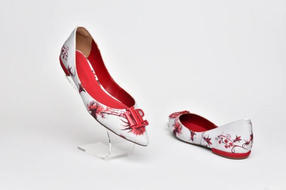 000071 - LP SAPATILHA EST. FLOR METAL BRANCO/VERMELHO - Imagem 2